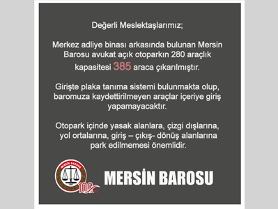 MERSİN BAROSU AVUKAT AÇIK OTOPARKI HAKKINDA
