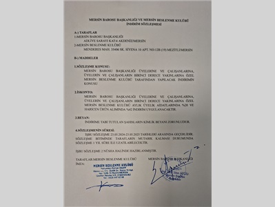 MERSİN BESLENME KULÜBÜ İLE İNDİRİM PROTOKOLÜ İMZALANDI