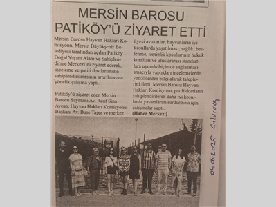 Mersin Barosu Patiköy'ü ziyaret etti