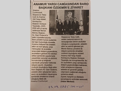 Anamur yargı camiasından ziyaret