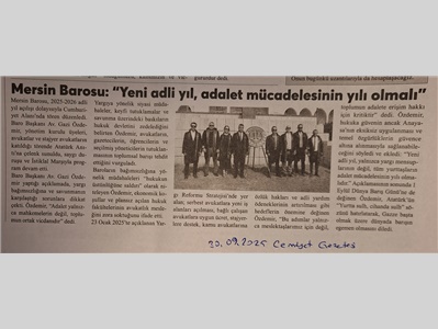 Mersin Barosu 2025-2026 Adli Yıl Açılış Töreni düzenledi