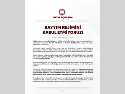 BAROLAR ORTAK AÇIKLAMA YAPTI