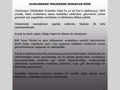 ULUSLARARASI TEHLİKEDEKİ AVUKATLAR GÜNÜ