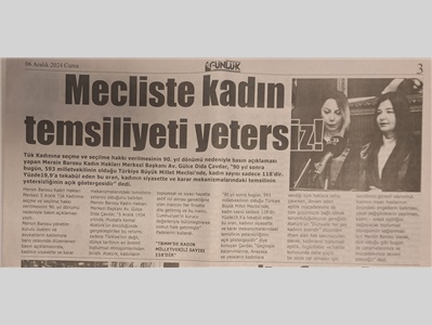 Türk kadınına seçme ve seçilke hakkı verilmesinin yıl dönümü basın açıklaması