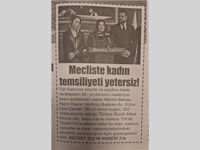 Türk kadınına seçme ve seçilke hakkı verilmesinin yıl dönümü basın açıklaması