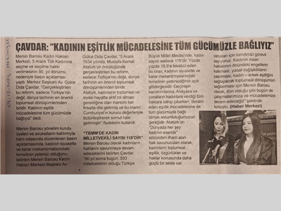 Türk kadınına seçme ve seçilke hakkı verilmesinin yıl dönümü basın açıklaması