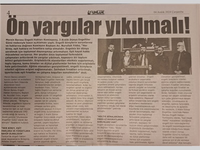 3 Aralık Dünya Engelliler Günü basın açıklaması