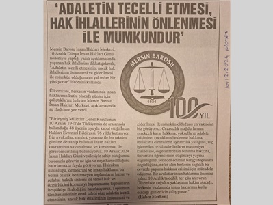 10 Aralık Dünya İnsan Hakları Günü basın açıklaması