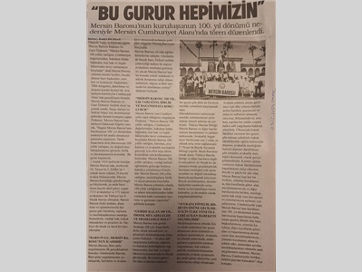 Mersin Barosu'nun kuruluşunun 100. yılı nedeniyle tören düzenlendi