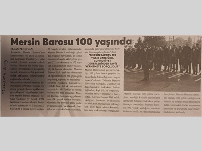 Mersin Barosu'nun kuruluşunun 100. yılı nedeniyle tören düzenlendi
