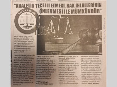 10 Aralık Dünya İnsan Hakları Günü basın açıklaması