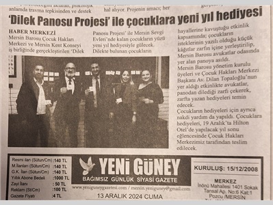 "Dilek Panosu" Projesi ile çocuklara yılbaşı hediyesi
