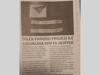 "Dilek Panosu" Projesi ile çocuklara yılbaşı hediyesi