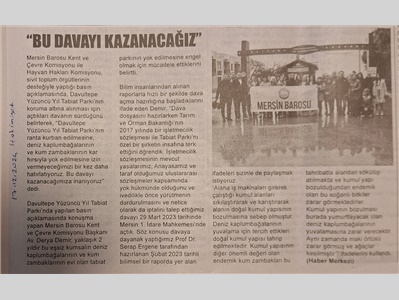 Davultepe Yüzüncü Yıl Tabiat Parkı basın açıklaması