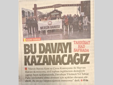 Davultepe Yüzüncü Yıl Tabiat Parkı basın açıklaması