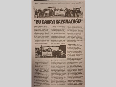 Davultepe Yüzüncü Yıl Tabiat Parkı basın açıklaması