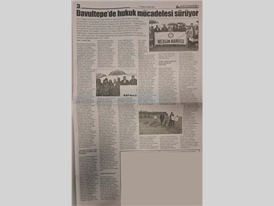 Davultepe Yüzüncü Yıl Tabiat Parkı basın açıklaması
