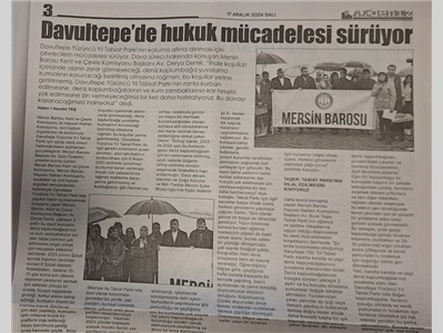 Davultepe Yüzüncü Yıl Tabiat Parkı basın açıklaması
