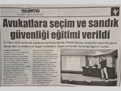 Avukatlara Sandık ve Seçim Güvenliği Eğitimi Verildi