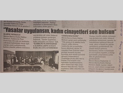 Yasalar uygulansın, kadın cinayetleri son bulsun !