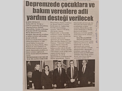 Depremzedelere adli yardım desteği