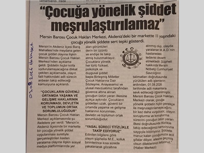 Çocuk Hakları Merkezimiz: "Çocuğa yönelik şiddet meşrulaştırılamaz"