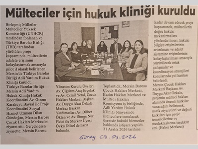 Mülteciler için Adli Yardım Hukuk Kliniği kuruldu