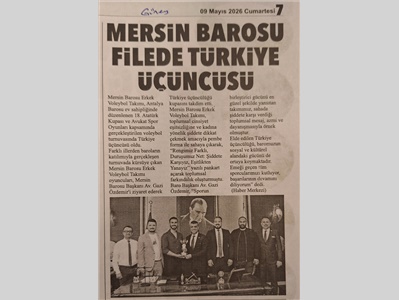 Mersin Barosu Erkke Voleybol Takımı Türkiye 3.'sü oldu