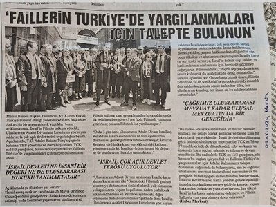 Barlardan Filistin çağrısı