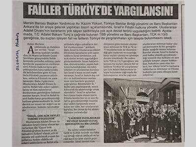 Barlardan Filistin çağrısı