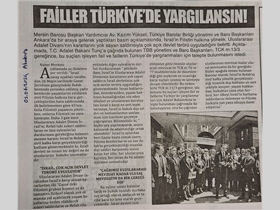 Barlardan Filistin çağrısı