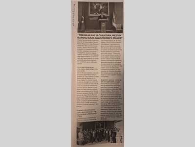 TBB Başkanı Sağkan'dan Baromuza ziyaret