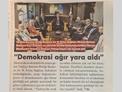 TBB Başkanı Sağkan'dan Baromuza ziyaret