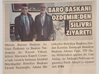 Baro Başkanımız Av. Gazi Özdemir, İmamoğlu duruşmasına katıldı