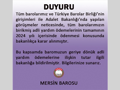 BİRİKMİŞ ADLİ YARDIM ÖDELELERİ 2024 YILI İÇERSİNDE ÖDENECEK