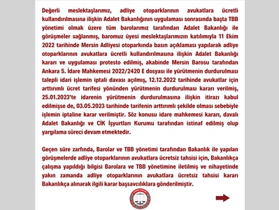 AVUKATLARA ÜCRETSİZ OTOPARK TAHSİSİNE İLİŞKİN DETAYLI AÇIKLAMA