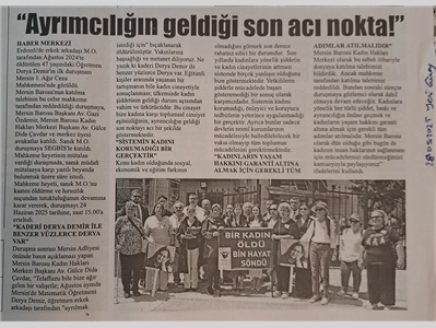 Katledilen Derya Öğretmen için adalet çağrısı