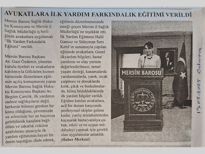 Avukatlara ilkyardım eğitimi verildi