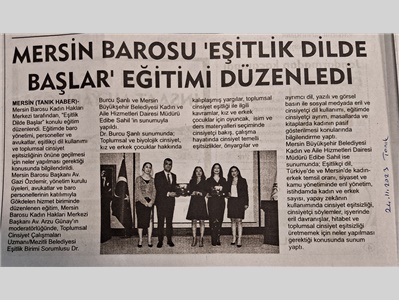 "Eşitlik Dilde Başlar" eğitimi düzenlendi