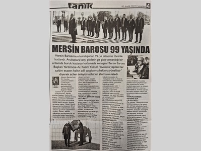 Mersin Barosu 99 yaşında