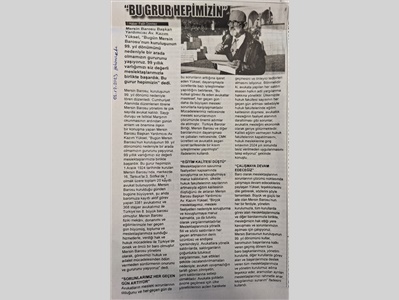 Mersin Barosu 99 yaşında