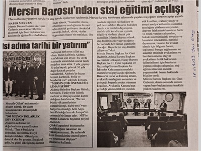 "Mersin Barosu Staj Eğitim Dönemi" açılışı yapıldı