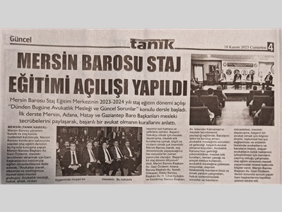 "Mersin Barosu Staj Eğitim Dönemi" açılışı yapıldı