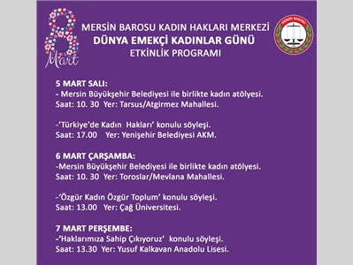 8 MART ETKİNLİK TAKVİMİ
