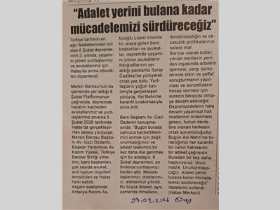 Mersin Baorsu, 6 şubat depreminde Hatay'da yas tuttu