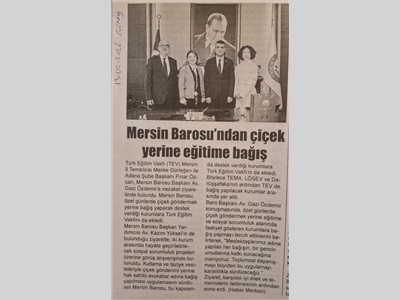 Mersin Barosu ile TEV arasında iş birliği yapıldı