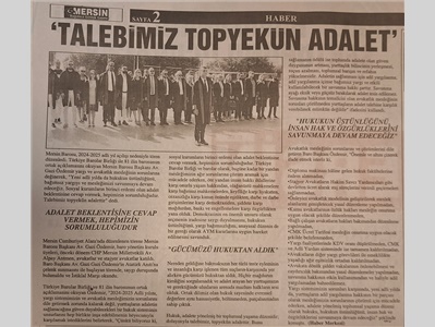 MERSİN BAROSU 2024-2025 ADLİ YIL AÇILIŞ TÖRENİ DÜZENLEDİ