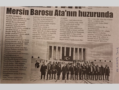 Mersin Barosu Ata'nın huzurunda