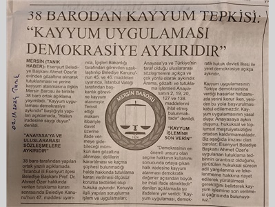 Barolardan kayyım uygulamasına tepki