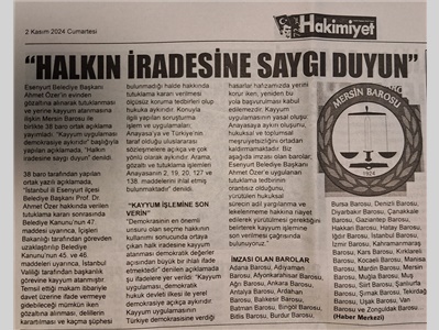 Barolardan kayyım uygulamasına tepki